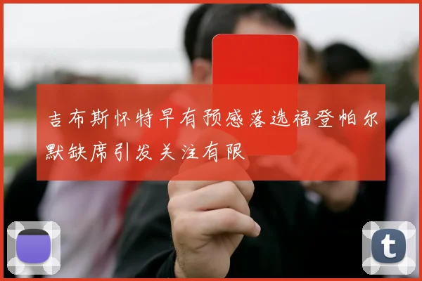 吉布斯怀特早有预感落选福登帕尔默缺席引发关注有限